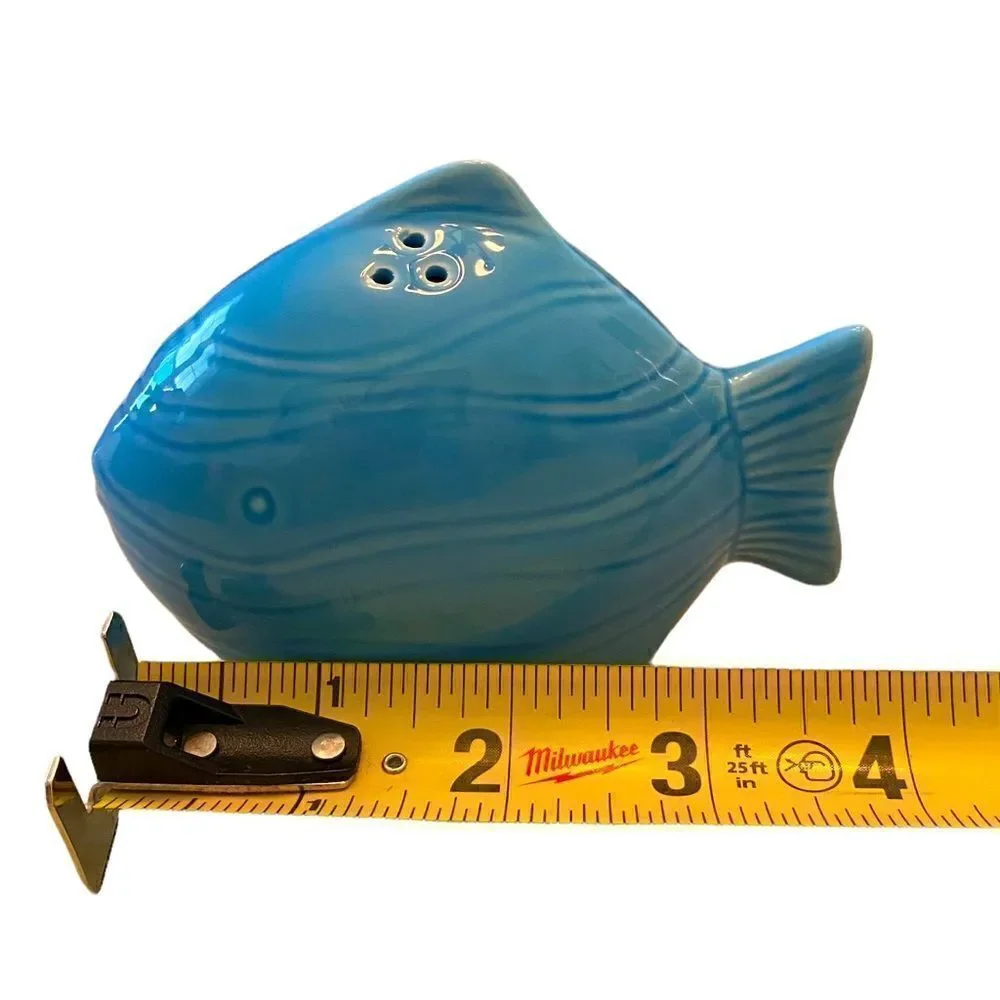 Coastal Ceramic Fish Salt and Pepper Shakers White and Blue